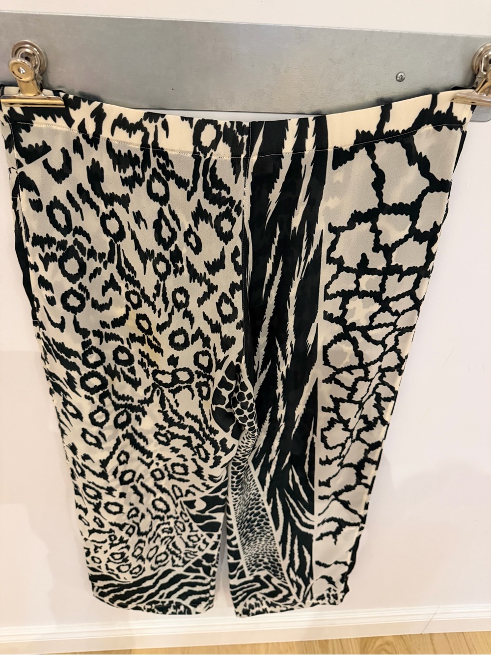 Kuny Barcelona Green and White Animal Print Pants - women’s size 42